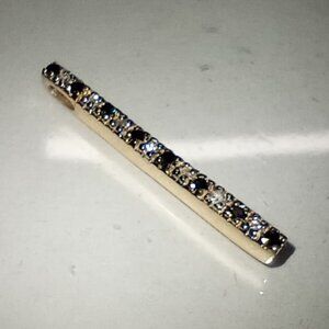14Kt Yellow Gold Irradiated Black & White Diamond Line Slide